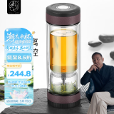 茶之恋茶杯茶水分离男女士红茶绿茶杯便携过滤双层玻璃杯高档生日礼物 咖啡色360ml1只