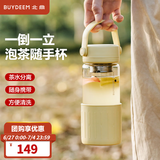 北鼎（Buydeem）泡茶随手杯 茶水分离家用耐高温玻璃杯便携办公水杯节日送礼 【鹅仔黄】随心饮|茶水分离470ml