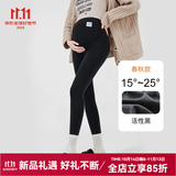 婧麒（JOYNCLEON）孕妇裤鲨鱼裤打底裤孕妇装春秋冬季加绒加厚托腹裤子孕妈装瑜伽裤 黑色【春秋款】Jyk89530 M