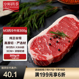 淳鲜四季 澳洲安格斯谷饲原切西冷牛排300g 生鲜牛肉健身食材