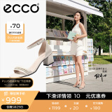 爱步（ECCO）一字带凉鞋女 倪妮同款夏季高跟增高凉鞋罗马凉鞋  塑雅213343 石灰色21334301378（牛皮）   38 （偏大，建议选小一码）