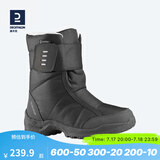 迪卡侬（DECATHLON）雪地鞋男女户外防水徒步东北雪地靴加厚保暖棉鞋SH100 女款 黑灰色（拍大一码） 37