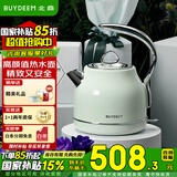 北鼎（Buydeem） 电水壶电热水壶机械式电热水壶家用烧水壶开水壶不锈钢进口控温器烧水器轻奢复古礼品包装 1.2L 【浅杉绿】K203|极简主义丨高颜值