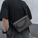马克华菲男士斜挎包轻量化 老花纹链条包 男款单肩包通勤随身手机包小挎包