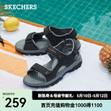 斯凯奇（Skechers）凉鞋男夏季司机户外运动增高魔术贴沙滩鞋渔夫凉鞋204105 黑色/BLK 45