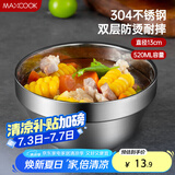 美厨（maxcook）304不锈钢碗13cm 汤碗餐具面碗 双层隔热 MCWA-099