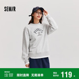 森马（Semir）史努比系列卫衣女拼接假两件宽松冬2024绣花抓绒上衣109724116003