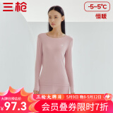 三枪（THREEGUN）【新疆棉】秋衣秋裤男套装加厚纯棉女保暖内衣抗静电情侣打底睡衣 女 裸粉（圆 领） M