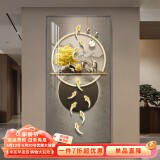 瑞尚（RUISHANG） 玄关装饰画现代简约进门壁画山水墙画竖版晶瓷画欧式轻奢挂画 九鱼生财 80*160cm/晶瓷面+铝合金边框