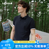 LAFUMA乐飞叶polo衫男 户外运动透汽T恤速干短袖翻领上衣 LMTS4BS60 黑色BK 175/96A（48）