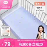 良良 婴儿隔尿垫儿童麻棉隔尿垫标准大号透气防水送礼礼盒 【萌虎蓝·单条装】110*72cm 麻棉