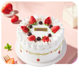 元祖（GANSO）6号莓好舞曲鲜奶蛋糕500g 生日蛋糕同城配送 动物奶油网红蛋糕