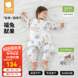 贝肽斯肽柔婴儿睡袋夏季防惊跳宝宝夏季纱布睡袋婴儿防踢抱被通用 【夏季】（前4后2 26℃以上）福兔 M码 建议身高80-95cm