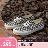 VANS范斯官方 Authentic VR3笑脸开口笑棋盘格印花男女帆布鞋低帮 黑色/白色 37