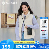坦博尔羽绒服马甲女立领宽松外搭短款羽绒背心外套TD236006 小香白 175