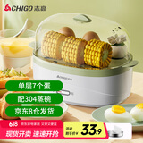 志高（CHIGO）煮蛋器蒸蛋器 家用电蒸锅多功能早餐煮蛋机 防干烧煮蛋神器 可煮7个蛋【配蒸碗+量杯】ZDQ208
