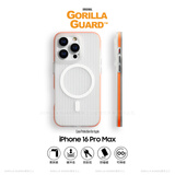 猩球卫士高级感防指纹适用Apple/苹果iPhone16ProMax磁吸瓦楞手机壳超薄行李箱条纹保护套磨砂外壳橙