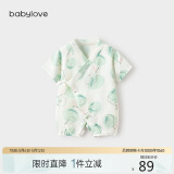 babylove婴儿连体衣夏季竹棉山茶纱布和尚服新生儿宝宝衣服薄款透气哈衣