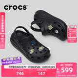 卡骆驰crocs檀健次同款经典泡芙洞洞鞋百舒适男沙滩鞋女鞋休闲鞋|207521 黑色-001(含智必星) 43 (270mm)