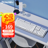 达尔优（dareu）EK810双模无线键盘 机械键盘 笔记本电脑游戏键盘 2.4G办公键盘长续航 104键 白色红轴