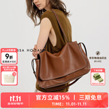 VANESSA HOGAN【曹恩齐同款】VH女包知行公文包植鞣牛皮单肩包大容量手提斜挎包