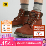 CAT卡特马丁靴男士工装鞋牛皮鞋面防泼水户外高帮短靴P110501L3BDC43 棕红 39