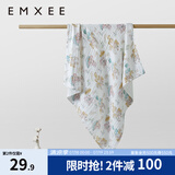 嫚熙（EMXEE）婴儿浴巾儿童宝宝纱布浴巾新生儿斗篷浴袍洗澡包巾 梦幻乐园【110×110cm】