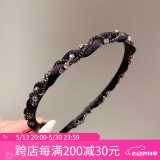向晚黑色发卡发箍女复古法式洗脸细头箍高级感礼物气质百搭 黑色发箍 