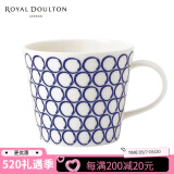Royal Doulton英国皇家道尔顿陶瓷马克杯咖啡杯创意笔触蓝白太平洋北欧简约 圆圈