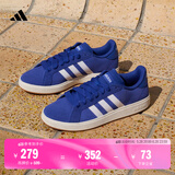 adidas「面包鞋」GRAND COURT BASE 00s休闲低帮板鞋男女阿迪达斯 半荧光蓝/白色/树脂黄     42