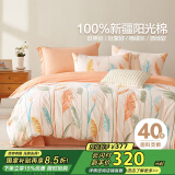 博洋家纺床上用品四件套纯棉被套床单100%棉套件全棉被罩1.8米床