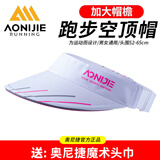 奥尼捷（AONIJIE）户外运动空顶帽马拉松跑步越野跑无顶遮阳速干吸汗帽男女运动帽 加大帽檐款-樱花白（防晒更好） 均码
