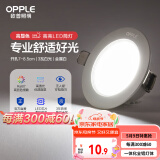 欧普（OPPLE）LED筒灯嵌入式孔灯吊顶灯超薄客厅漆白全铝 3瓦白光开孔7-8.5cm