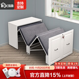 强象 书房折叠床书桌书架组合简约家用午休隐形床电脑办公桌一体CH4 款式3：0.9m隐形床
