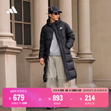 adidas 530蓬拒水防泼防风保暖户外鸭绒羽绒服男女阿迪达斯轻运动   黑色   L