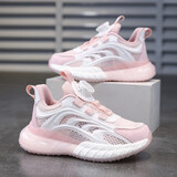 SNOOPY史努比童鞋儿童运动鞋夏季清爽透气小白鞋男女童单网鞋0011粉白34