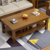 稚木青禾 茶几实木茶几电视柜组合沙发边几客厅小户型茶几茶桌功夫茶几 松木款 胡桃色不带抽屉 茶几 长100*宽60cm