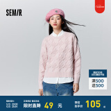 森马毛衣女冬宽松时尚气质圆领针织衫优雅千鸟格套头衫女装内搭 红色调00366 165/88A/L