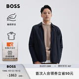 BOSS【衬衫外套】男士新款两穿宽松哈灵顿夹克外套 001-黑色 L
