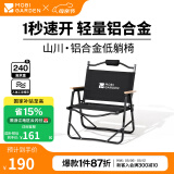 牧高笛（MOBIGARDEN）山川折叠椅 户外露营野餐休闲椅铝合金轻量克米特椅折叠低躺椅 低躺椅/曜石黑
