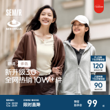 森马（Semir）外套女中长款宽松外搭2024年新款休闲连帽松弛感针织夹克通勤百搭 深咖啡50954【梅花联名】 M 160/84A