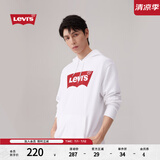 Levi's【特价来袭】李维斯情侣同款经典宽松休闲logo套头连帽卫衣 白色 19622-0018 M