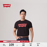 Levi's李维斯情侣美式宽松印花时尚简约舒适潮流纯棉圆领短袖T恤 黑色 002A0-0001 2XL