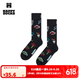 Happy Socks春夏款袜子女男袜多巴胺运动新年棉袜中筒袜 悠闲夏日黑 1双 M 36-40