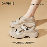 DAPHNE达芙妮厚底洞洞鞋女夏外穿2025新款小个子休闲沙滩凉鞋包头半拖鞋
