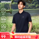 诺诗兰【经典款】春夏户外男式速干短袖T恤吸湿排汗翻领Polo衫 暗蓝宝石色-男 2XL (185)