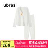 ubras【虞书欣同款】兔绒绒开襟家居服套装厚款女加绒睡衣冬季女 【长袖长裤套装】纯白色 M