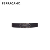 菲拉格慕（Ferragamo）男士牛皮黑扣腰带 黑色/胡桃色 678783 476361 115