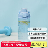 乐扣乐扣（LOCK&LOCK）人鱼线塑料运动水杯夏天便携水壶带刻度提手男女水杯子520ML蓝色