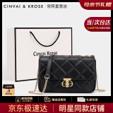 CinvaiKrose官网包包女包2025年新款女士斜挎单肩包生日母亲节礼物实用送妈妈 CK女包-黑色【大号】送妈妈实用